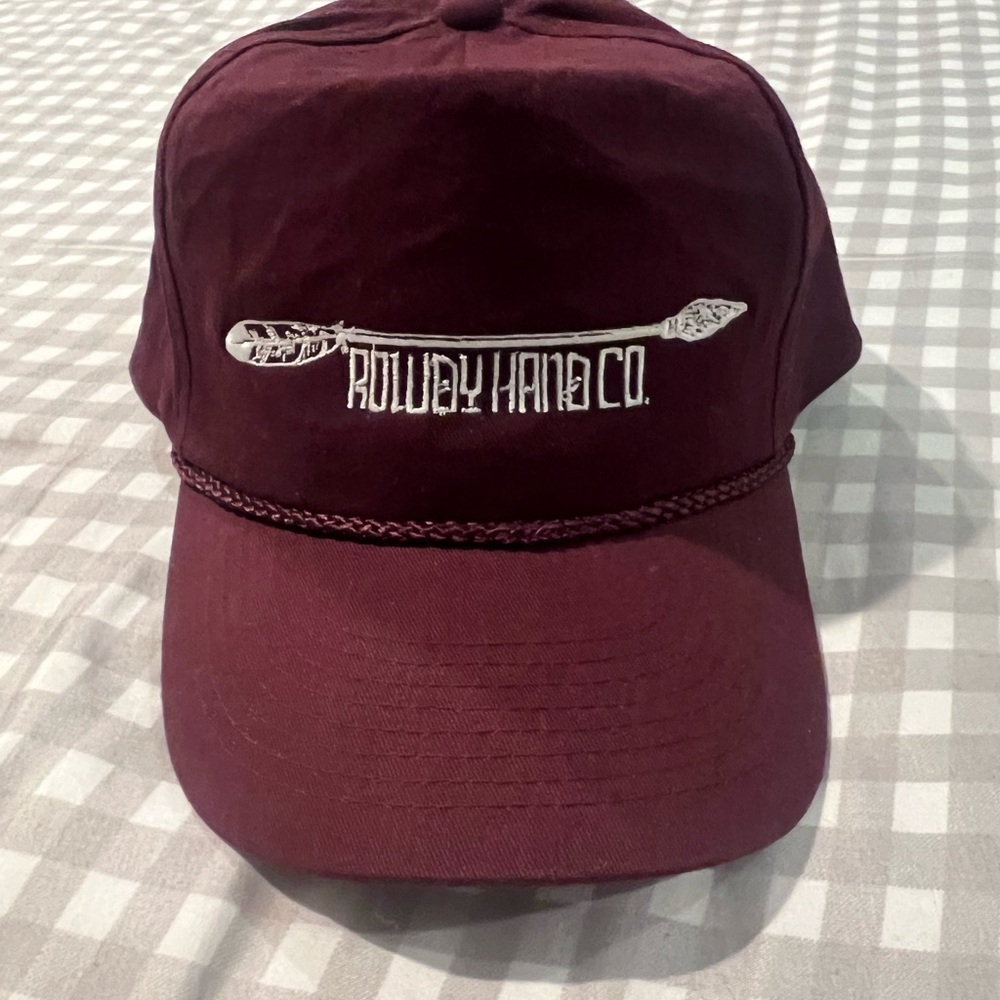 Rowdy Hand Co. maroon trucker hat